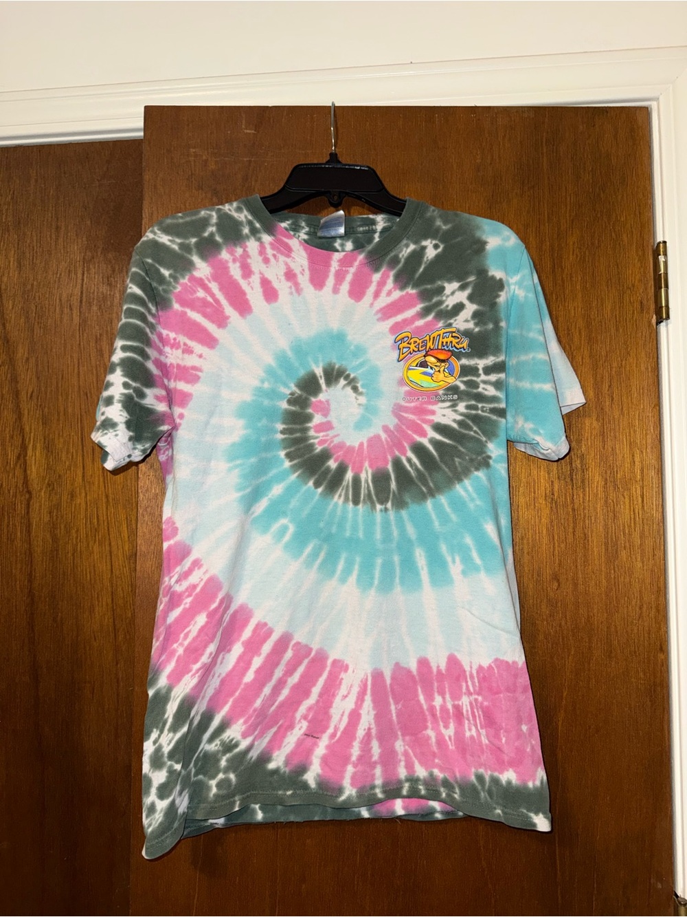 Tie-Dye Spiral Kids T-Shirt - Pink, Teal & Gray